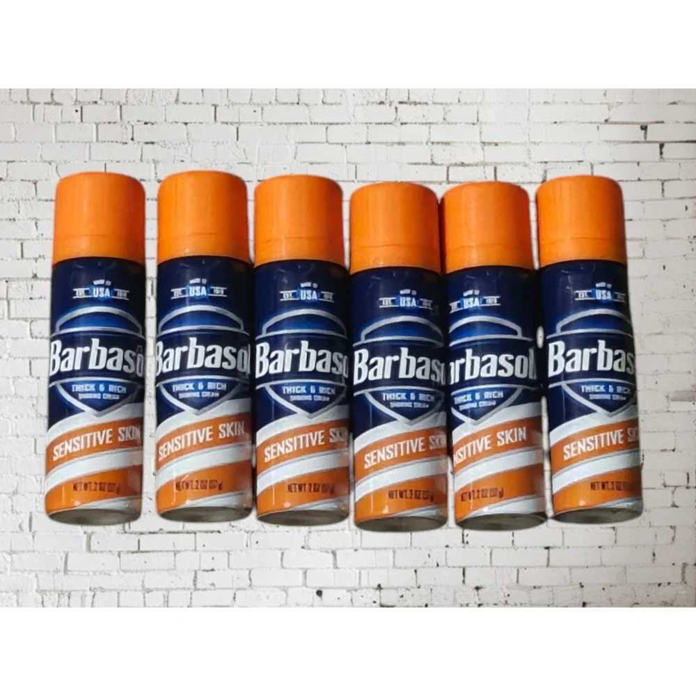 Barbasol Thick & Rich Shaving Cream Sensitive Skin 2 0z Teavel Size 6pk